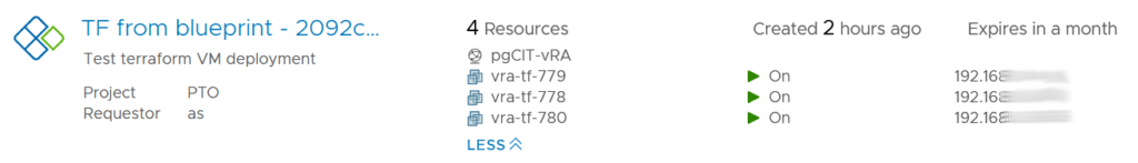 Terraform-vRA deployment